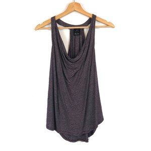 Ella Moss Plum Purple Stripe Racer Back Blouse Top Shirt M